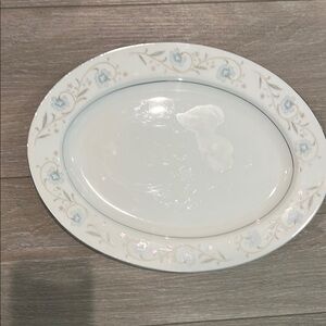 English Garden White and Blue Floral Serveware Platter